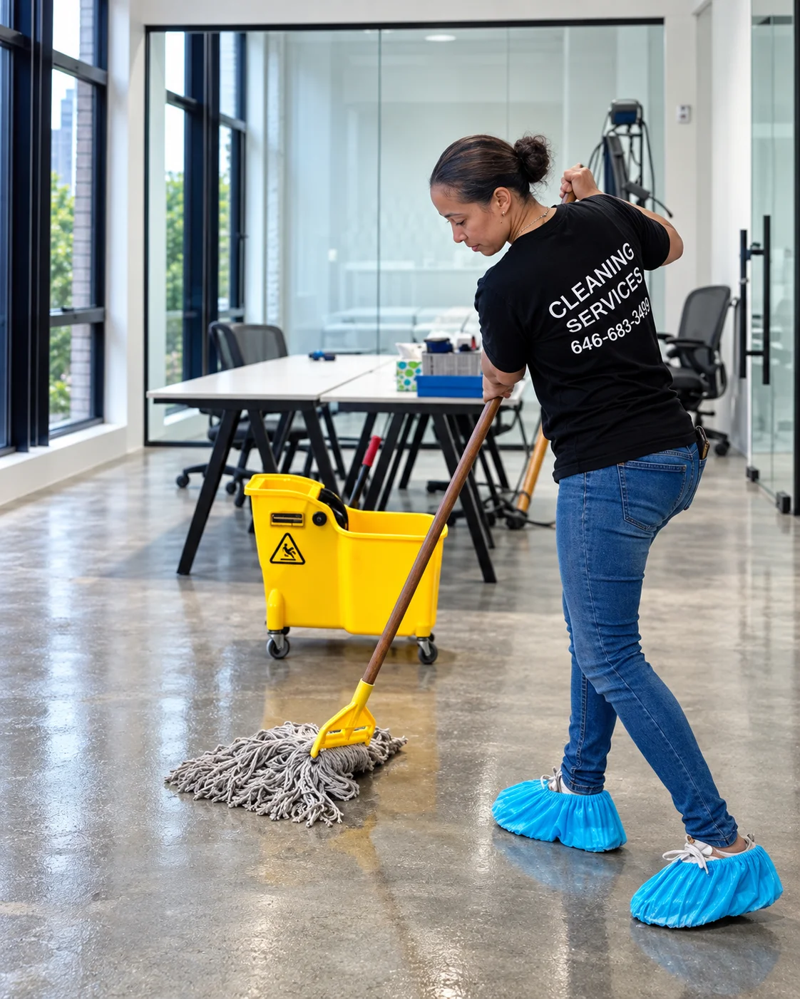 GermSmart cleaning team member at work; AI-enhanced representative image, not a photograph of the featured museum